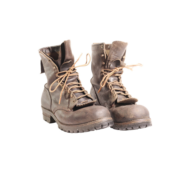 Vintage Danner Distressed Heavy Worn Brown Leather Kiltie Logger Boots USA main image 4